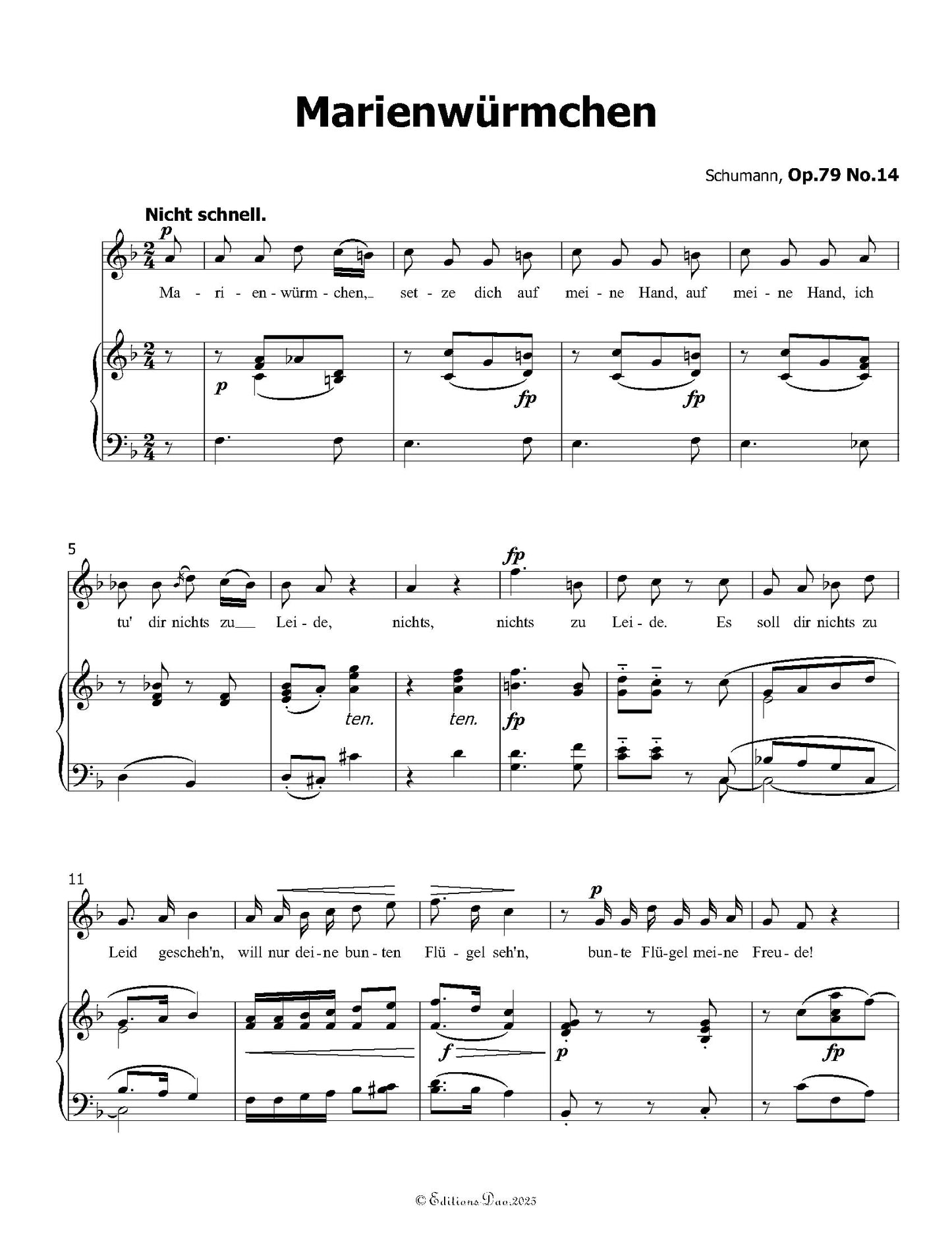 Marienwurmchen, by R. Schumann