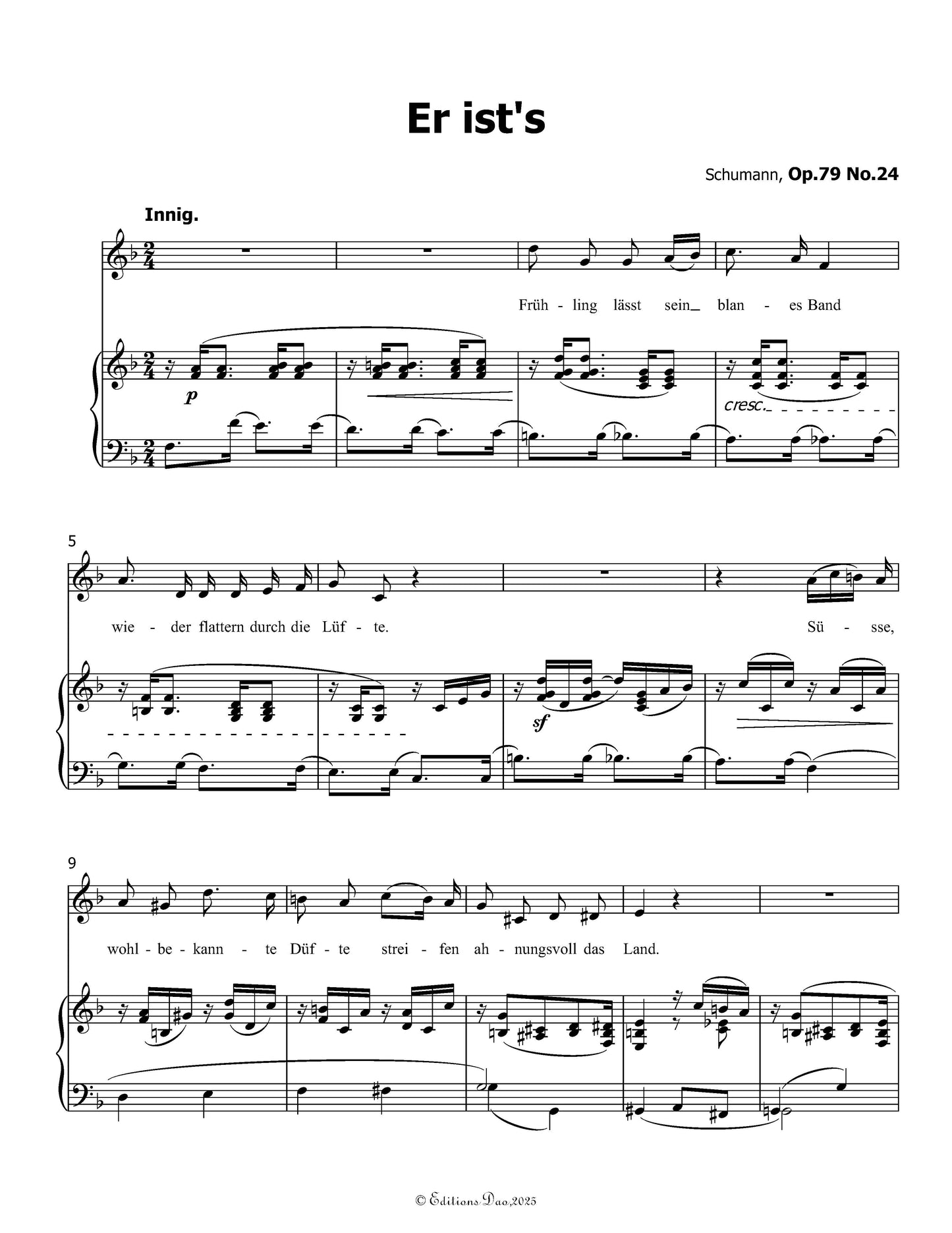 Er ists, by R. Schumann