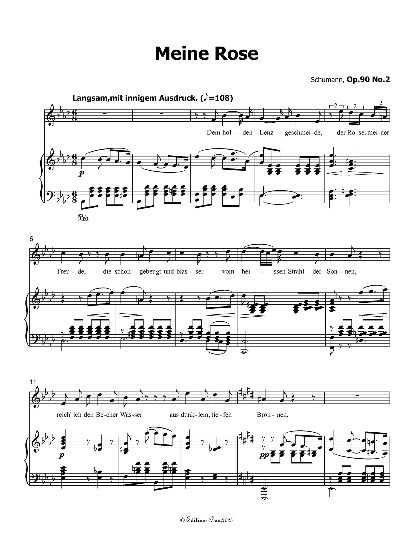 Meine Rose, by R. Schumann
