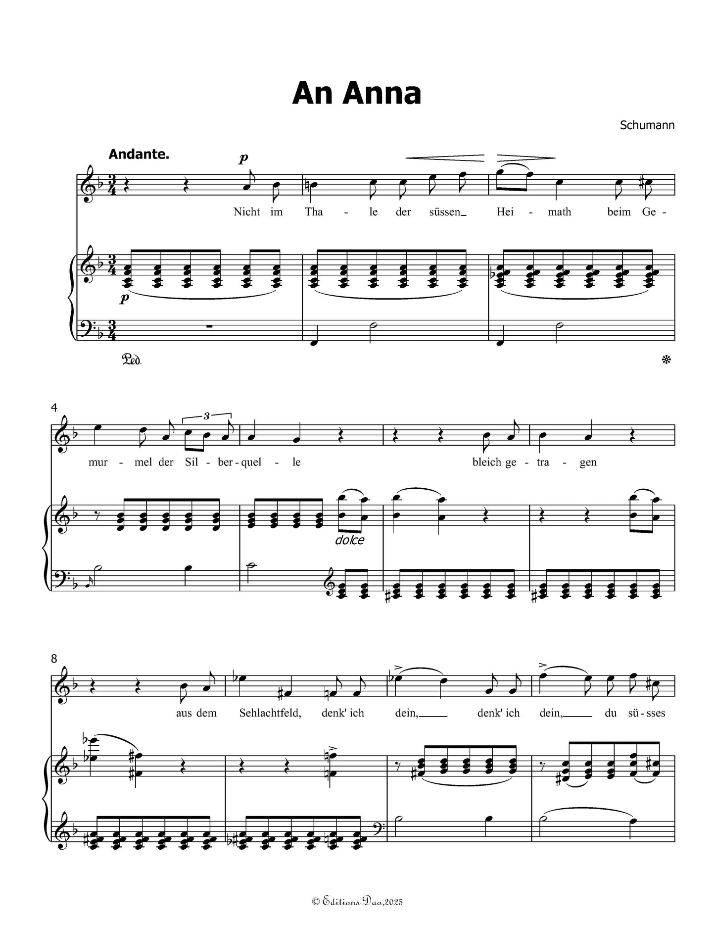 An Anna, by R. Schumann