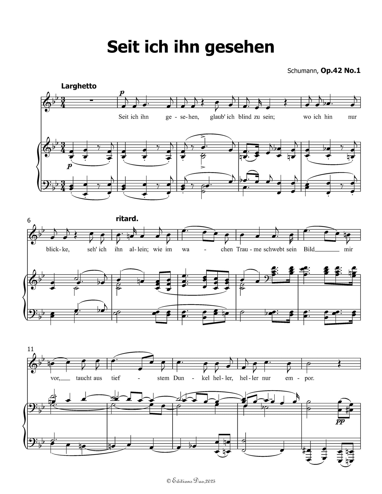 Seit ich ihn gesehen, by R. Schumann