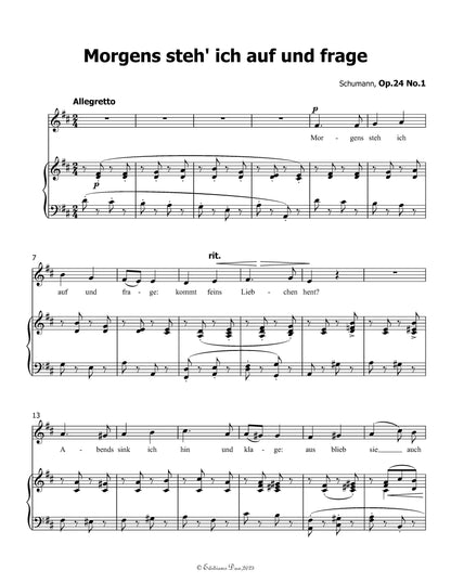 Morgens steh ich auf, by R. Schumann