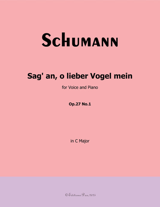 Sag an,o lieber Vogel mein, by R. Schumann