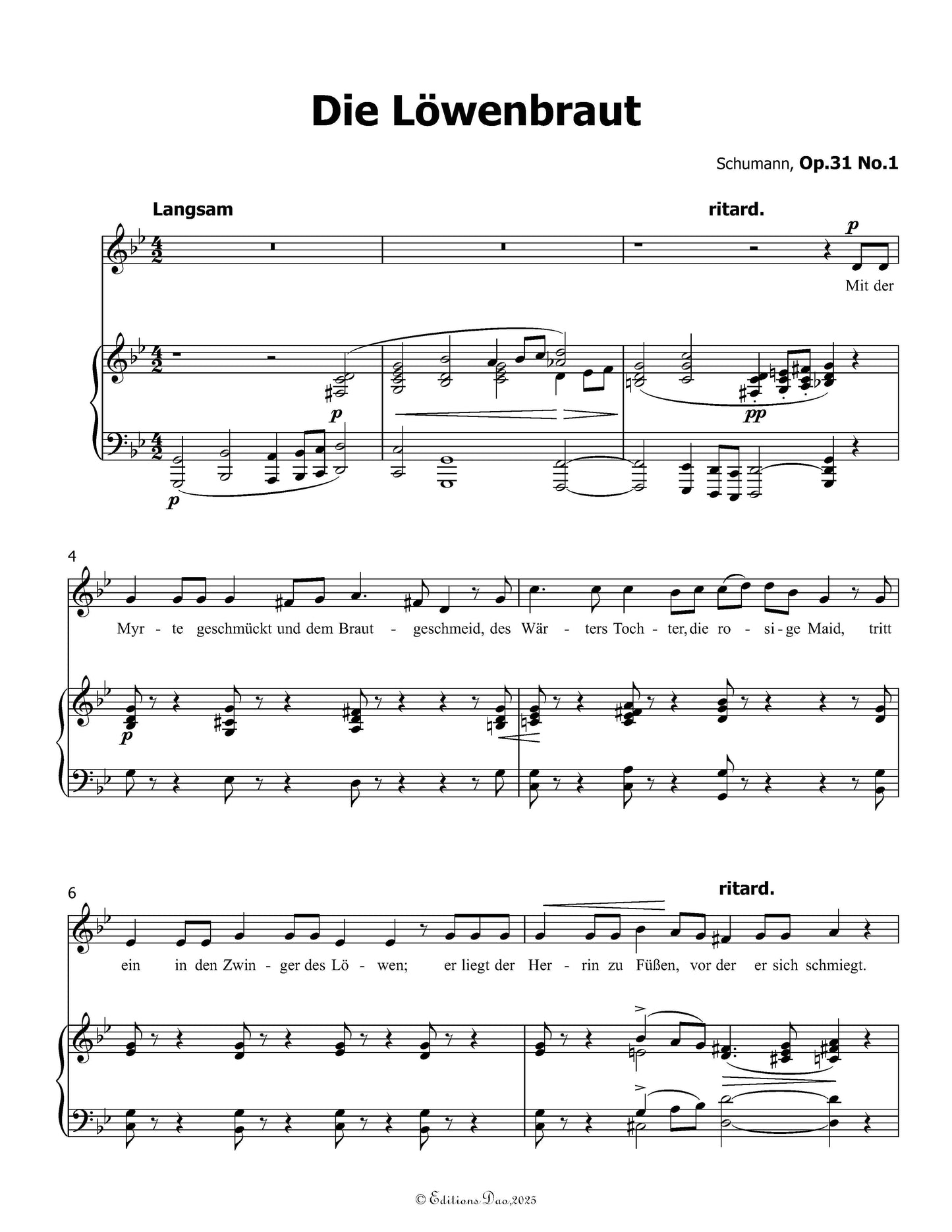 Die Lowenbraut, by R. Schumann