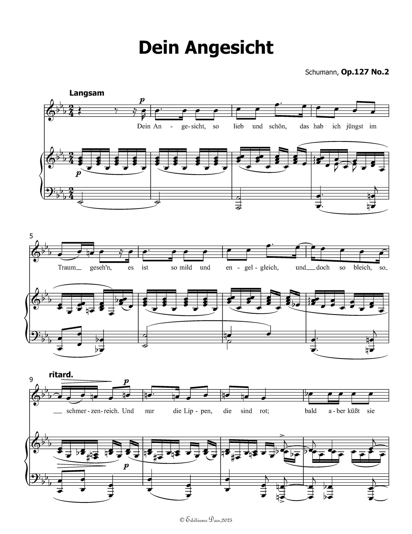 Dein Angesicht, by R. Schumann