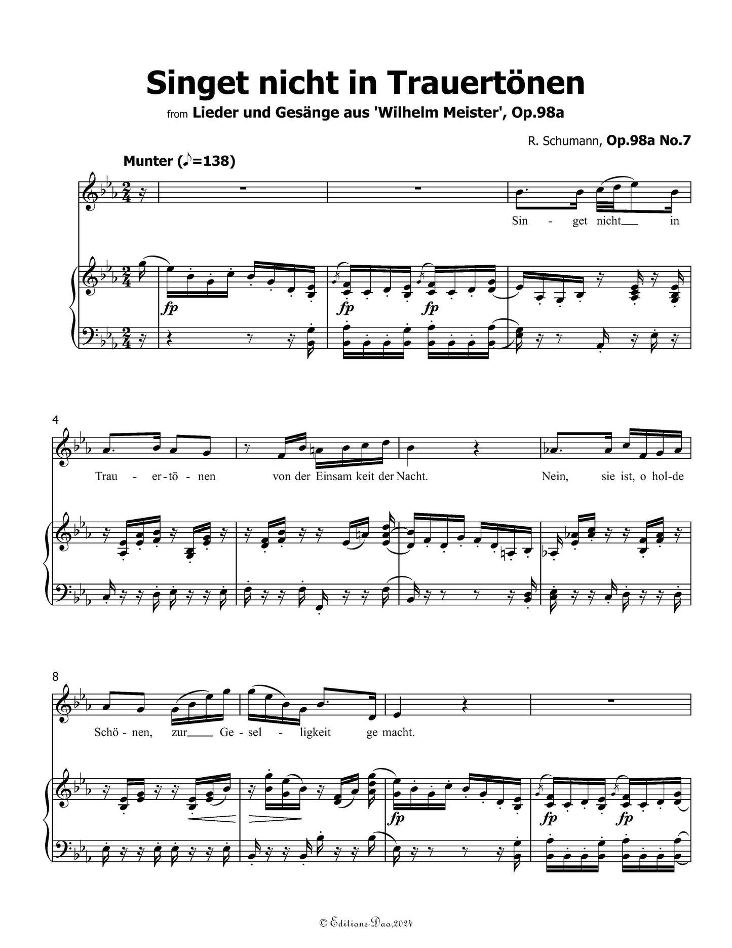 Singet nicht in Trauertonen,by R. Schumann