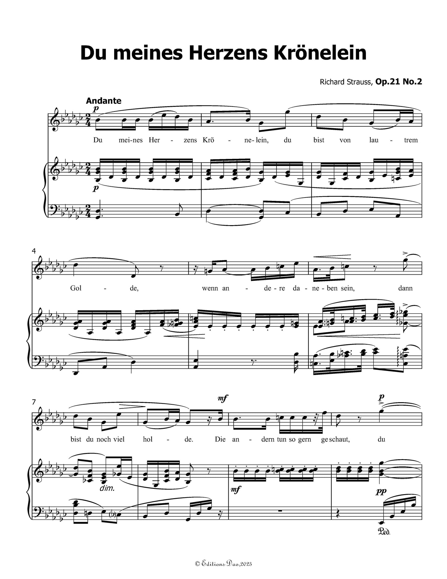 Du meines Herzens Kronelein, by Richard Strauss