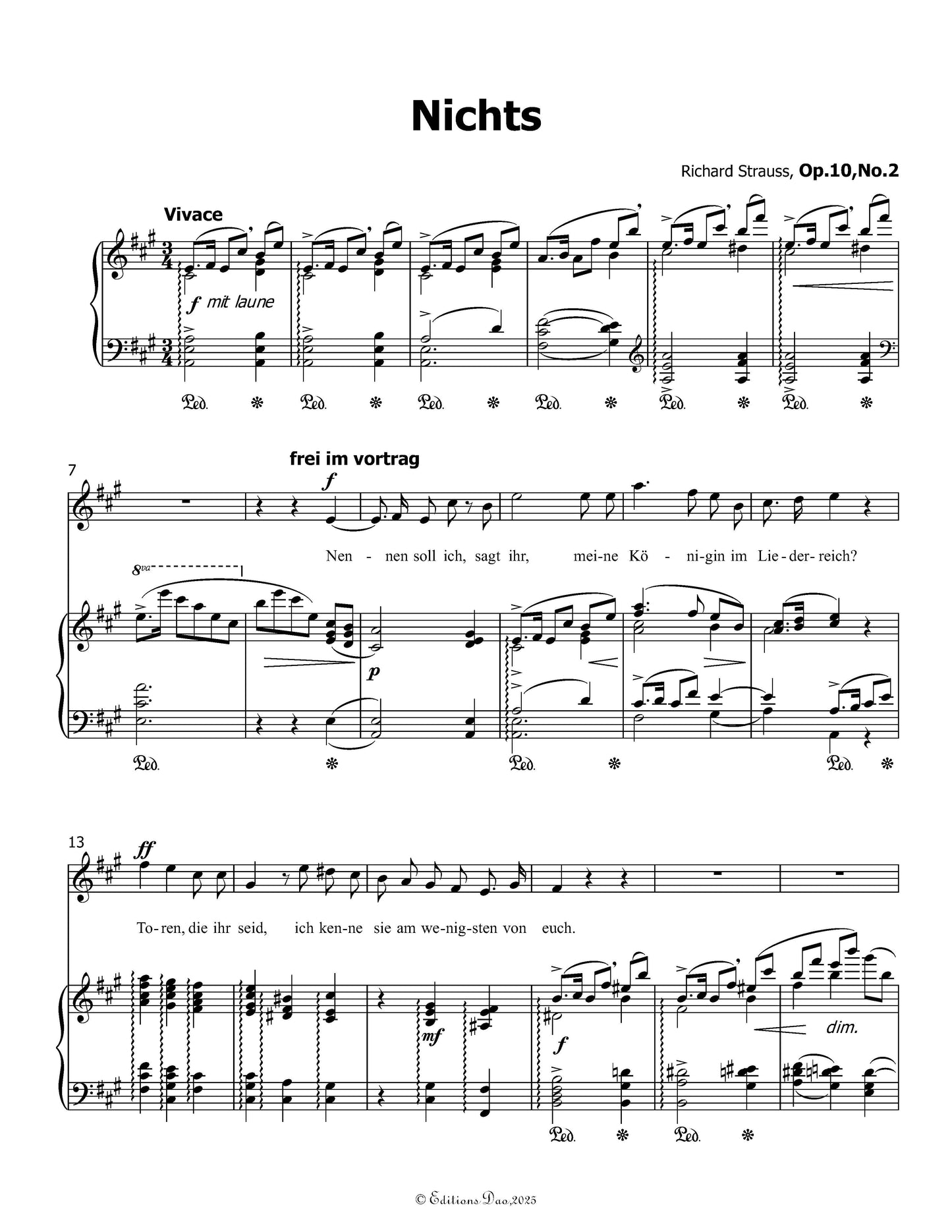 Nichts, by Richard Strauss