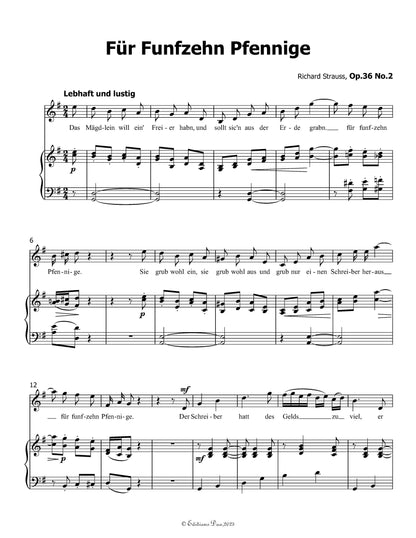 Fur Funfzehn Pfennige, by Richard Strauss