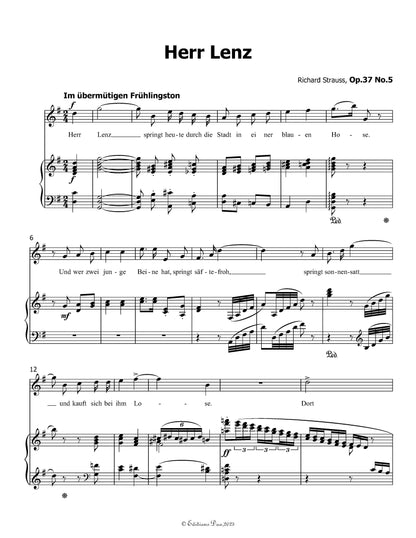 Herr Lenz, by Richard Strauss