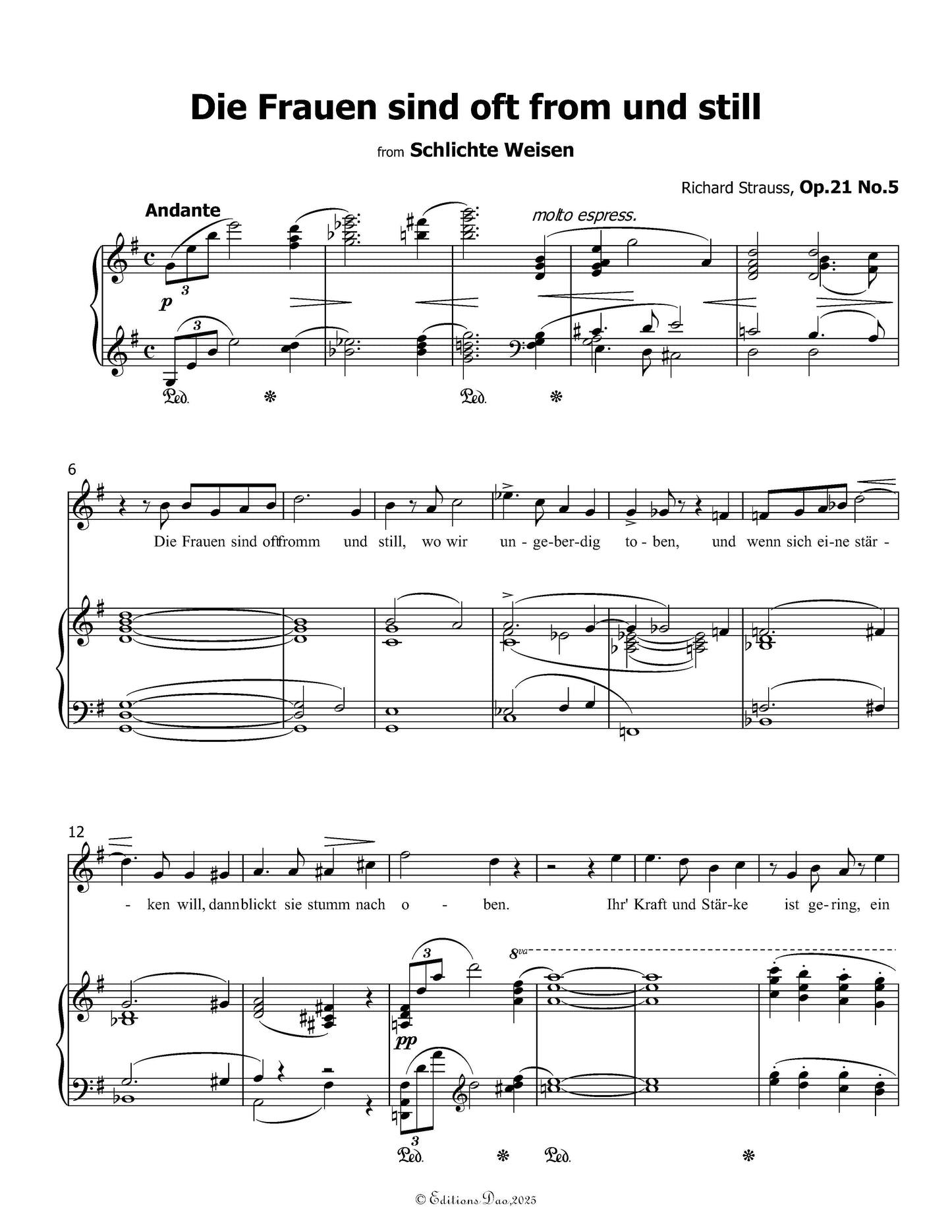 Die Frauen sind oft from und still, by Richard Strauss