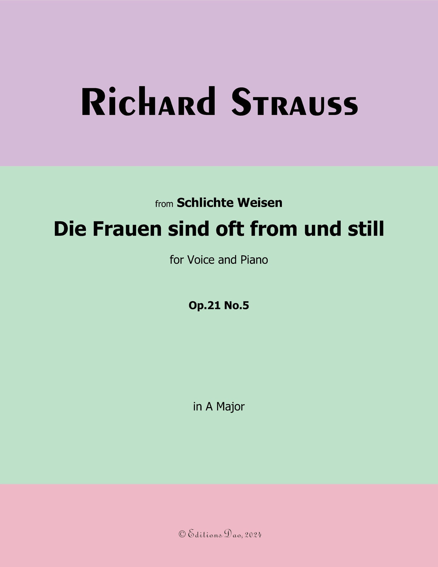Die Frauen sind oft from und still, by Richard Strauss