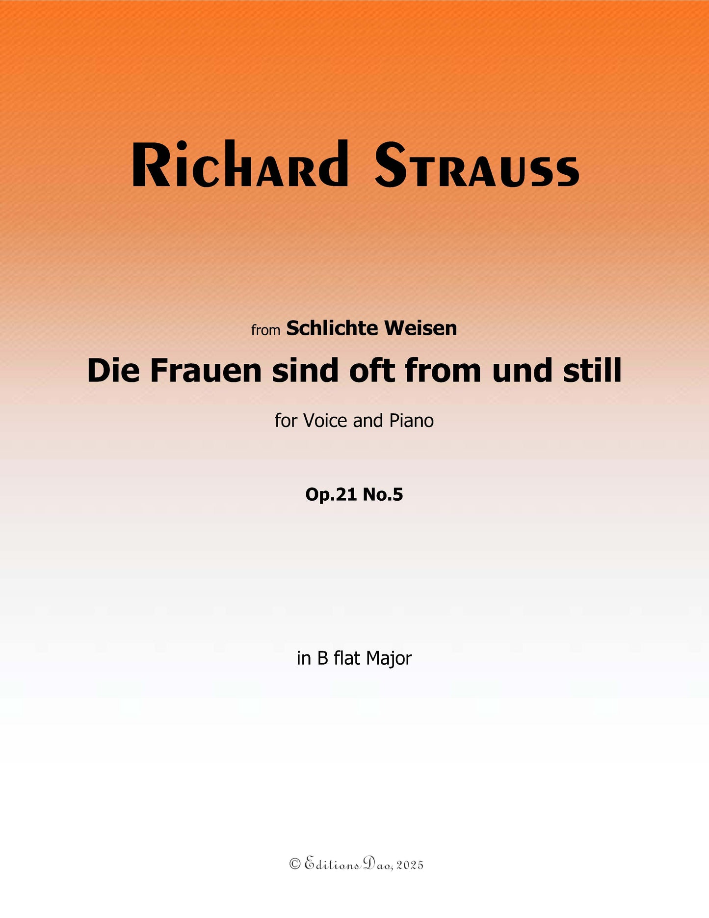 Die Frauen sind oft from und still, by Richard Strauss