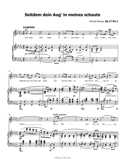 Seitdem dein Aug' in meines schaute, by Richard Strauss