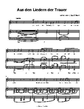 Aus den Liedern der Trauer, by Richard Strauss