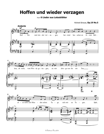 Hoffen und wieder verzagen, by Richard Strauss