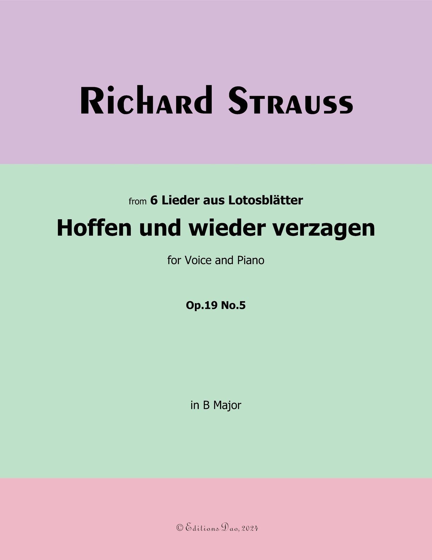 Hoffen und wieder verzagen, by Richard Strauss