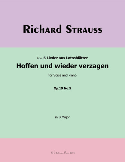 Hoffen und wieder verzagen, by Richard Strauss