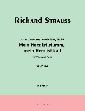 Mein Herz ist stumm,mein Herz ist kalt, by Richard Strauss