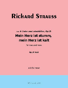 Mein Herz ist stumm,mein Herz ist kalt, by Richard Strauss