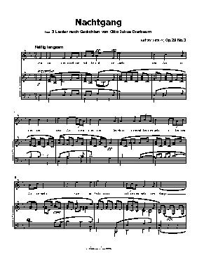 Nachtgang, by Richard Strauss