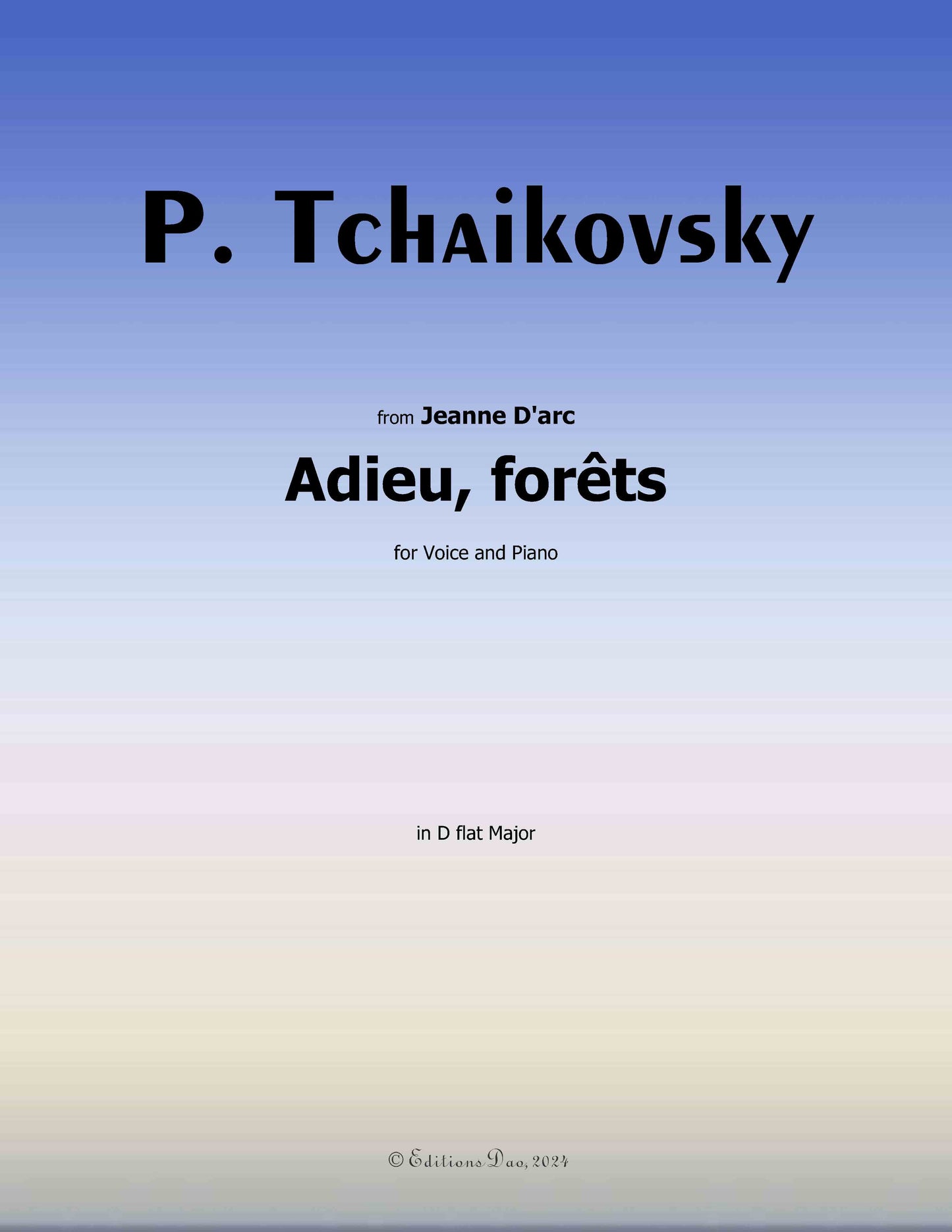 Adieu,forêts, by Tchaikovsky