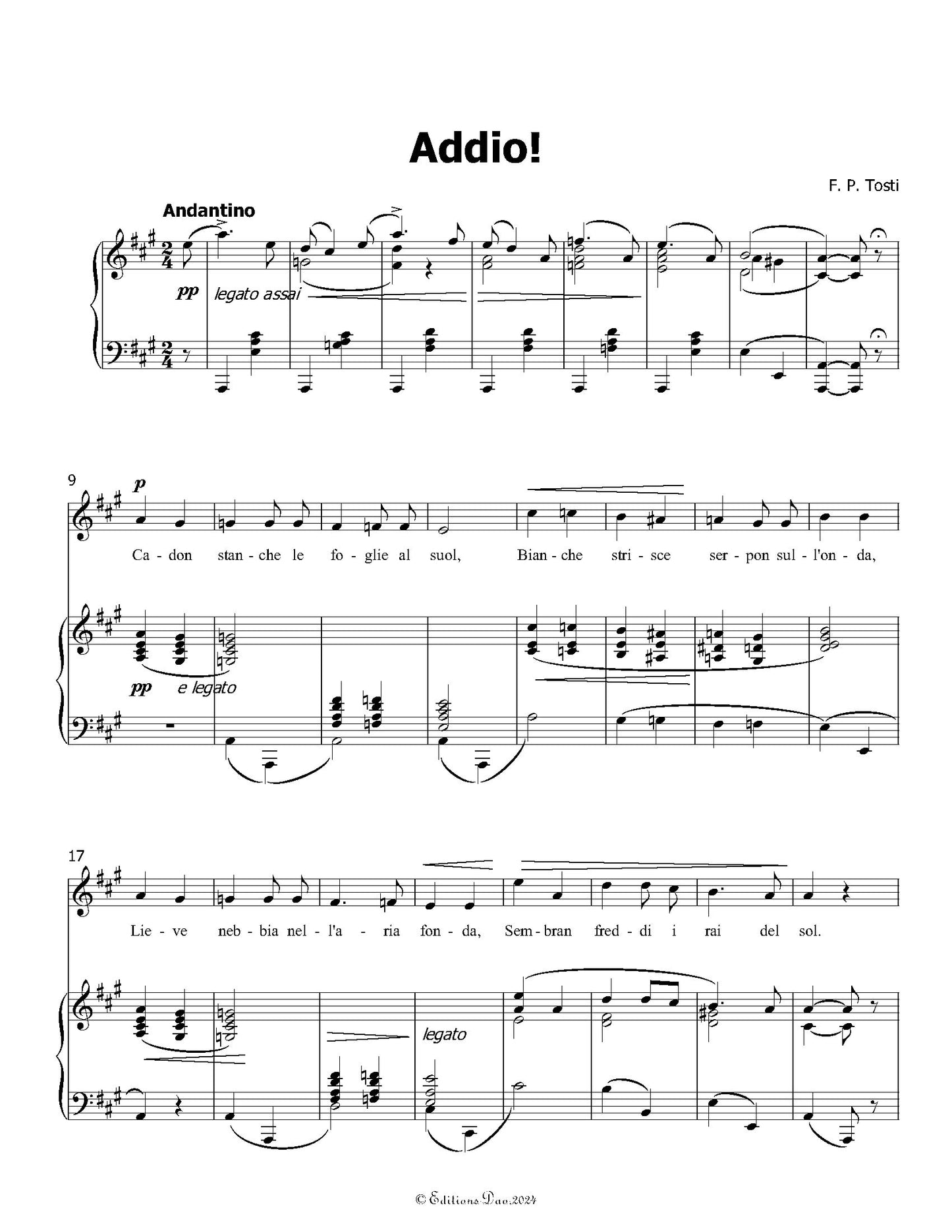 Addio!, by F. P. Tosti