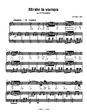 Stride la vampa, by Verdi