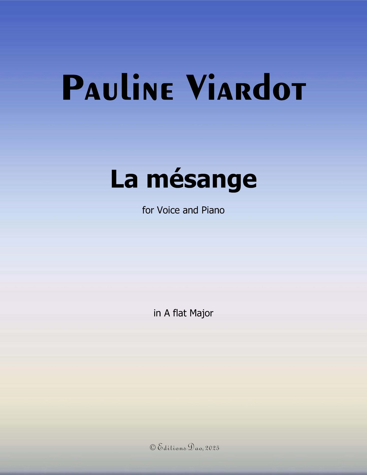 La mesange, by Pauline Viardot