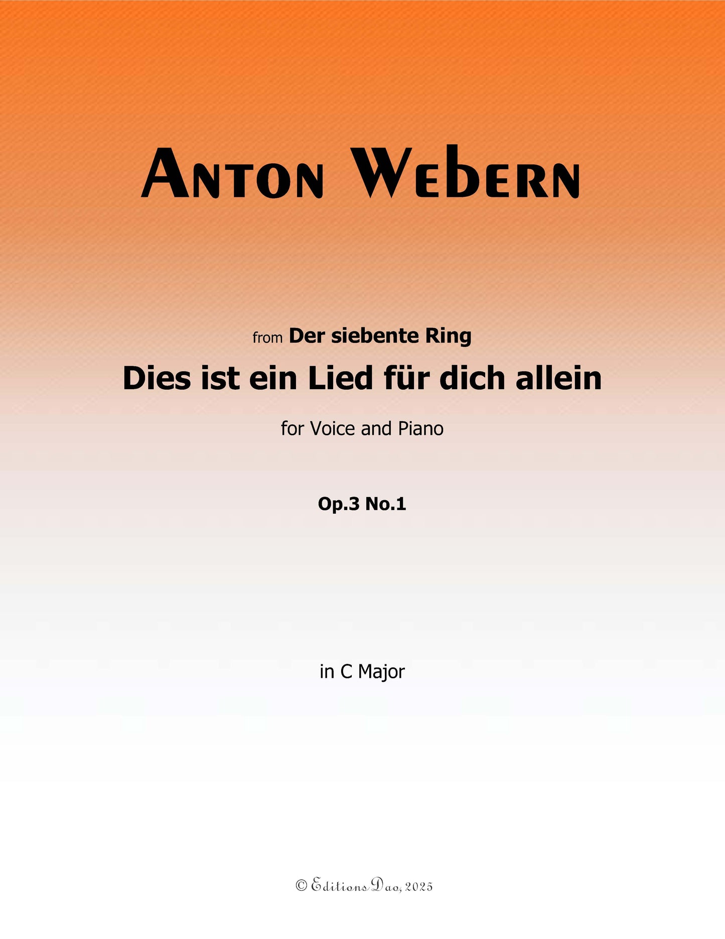 Dies ist ein Lied fur dich allein, by Webern