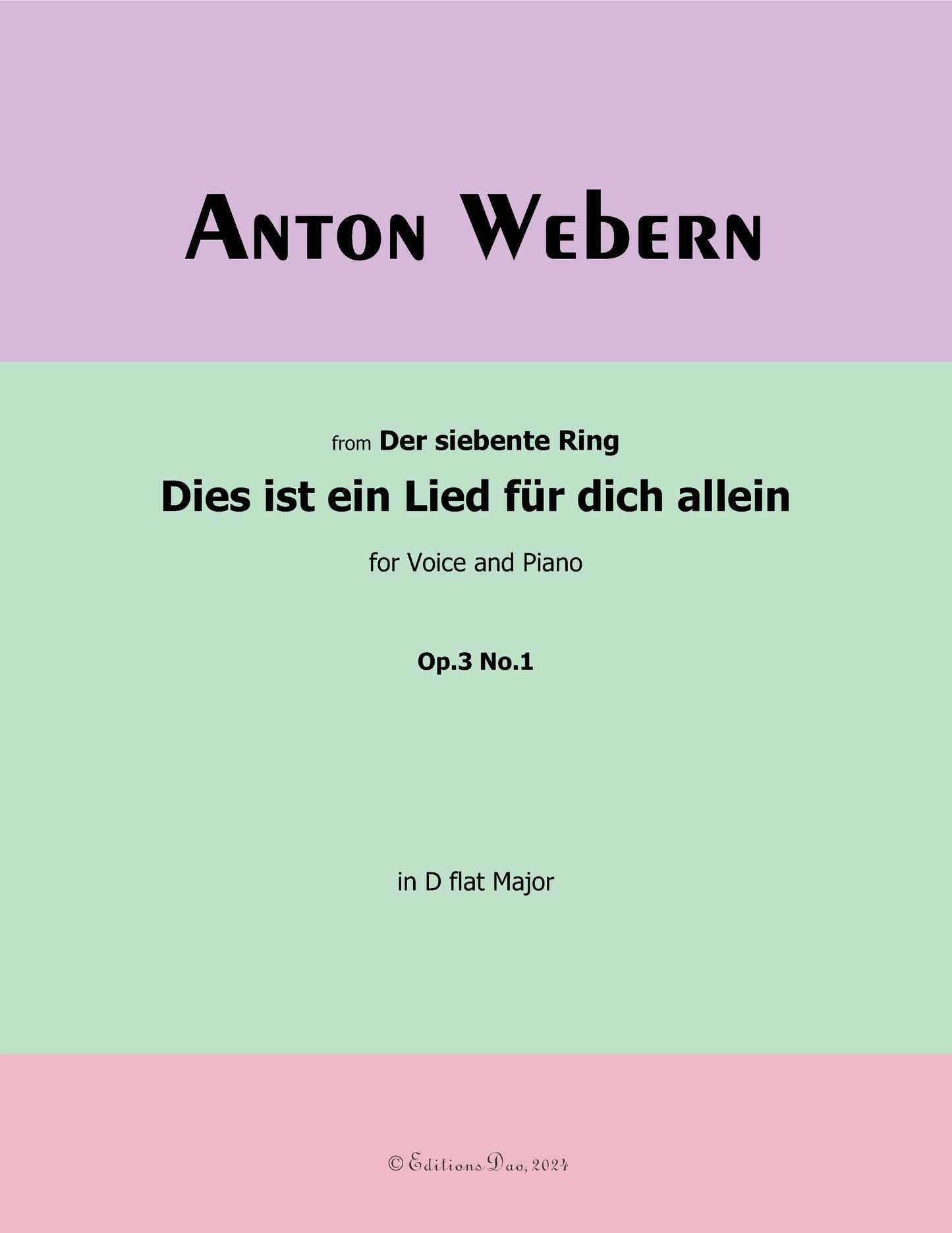 Dies ist ein Lied fur dich allein, by Webern