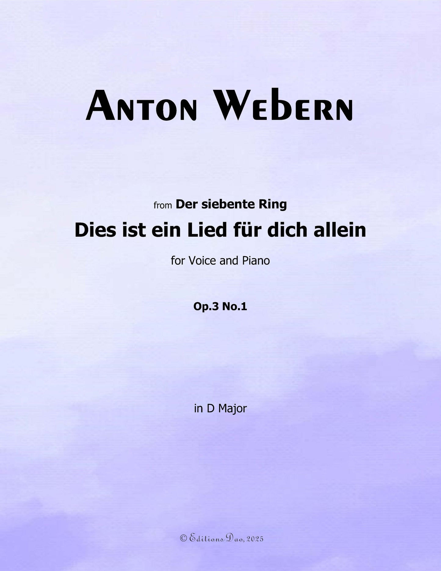 Dies ist ein Lied fur dich allein, by Webern