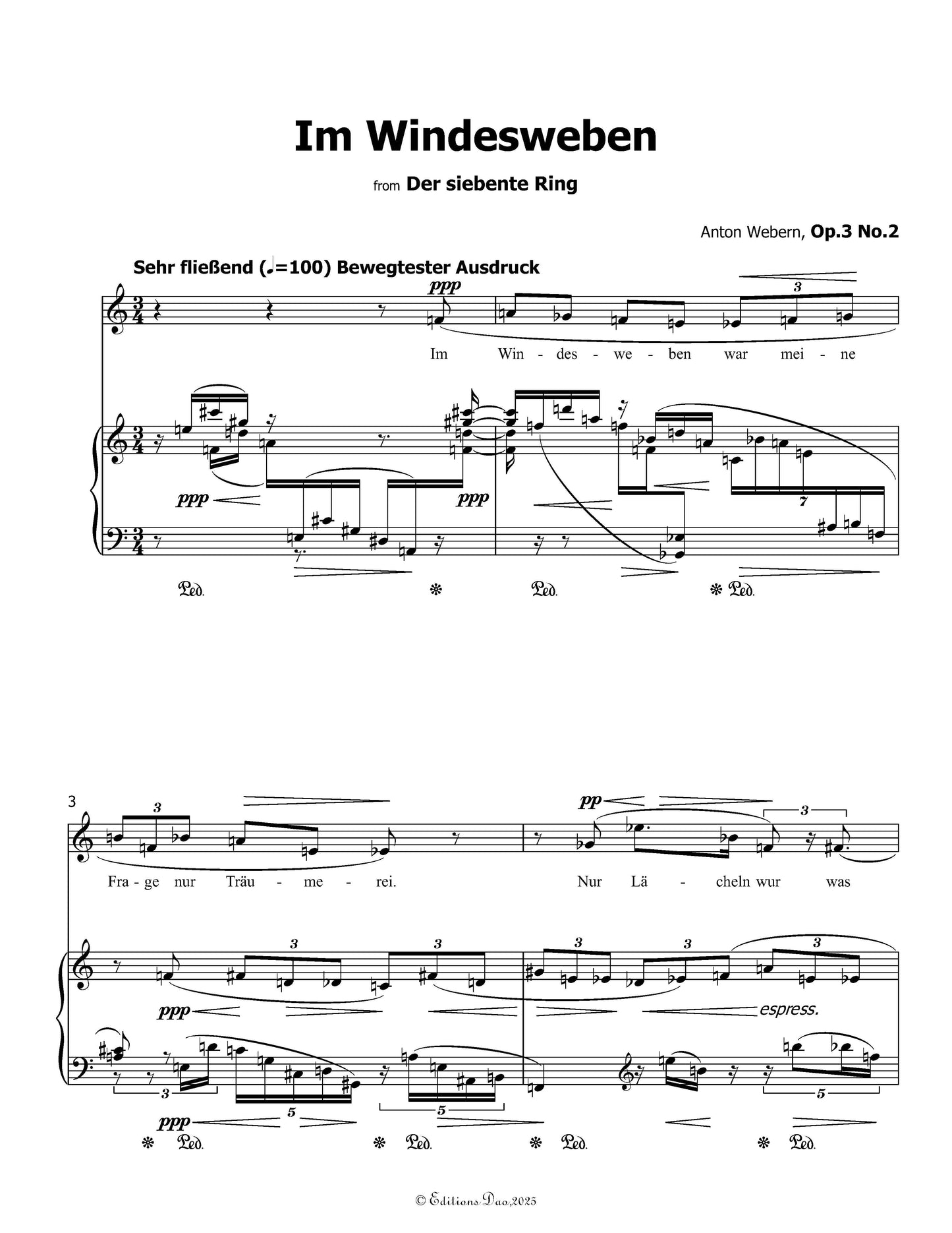 Im Windesweben, by Webern