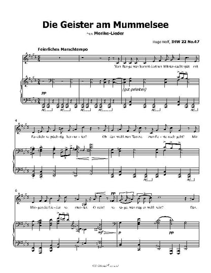 Die Geister am Mummelsee, by Hugo Wolf, IHW 22 No.47