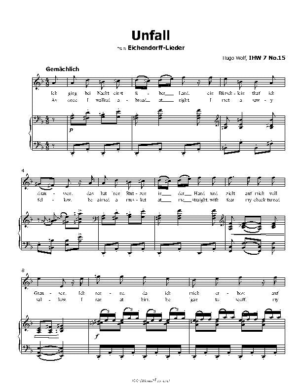 Unfall, by Hugo Wolf, IHW 7 No.15