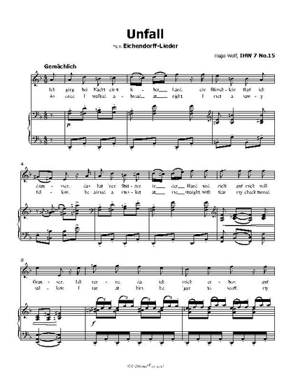 Unfall, by Hugo Wolf, IHW 7 No.15