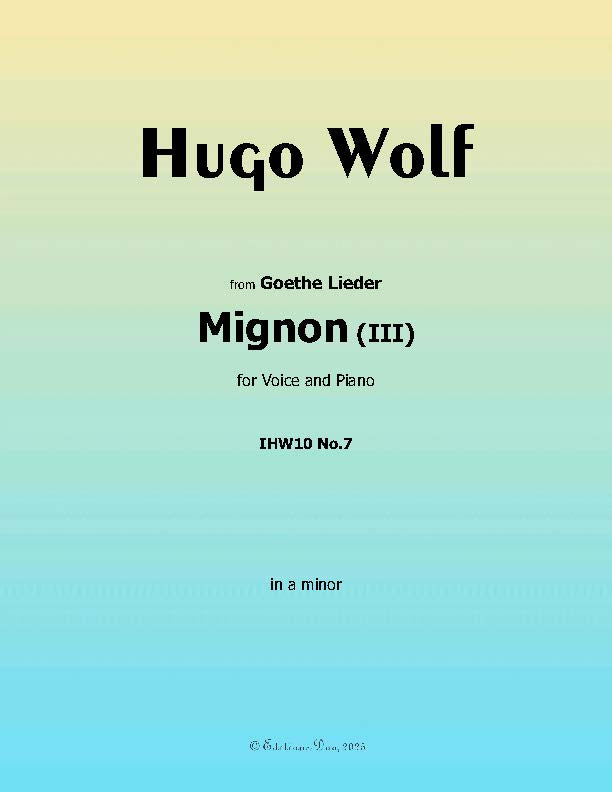Mignon III, by Hugo Wolf