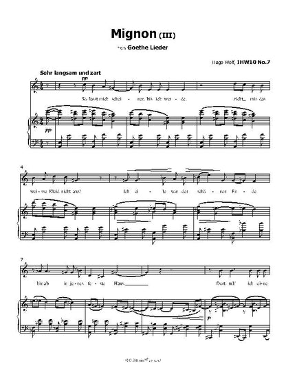 Mignon III, by Hugo Wolf