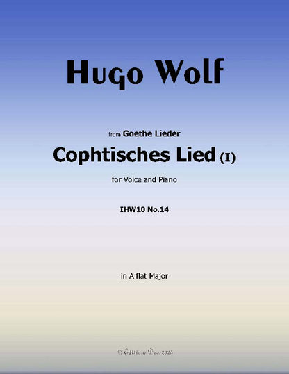 Cophtisches Lied I, by Hugo Wolf