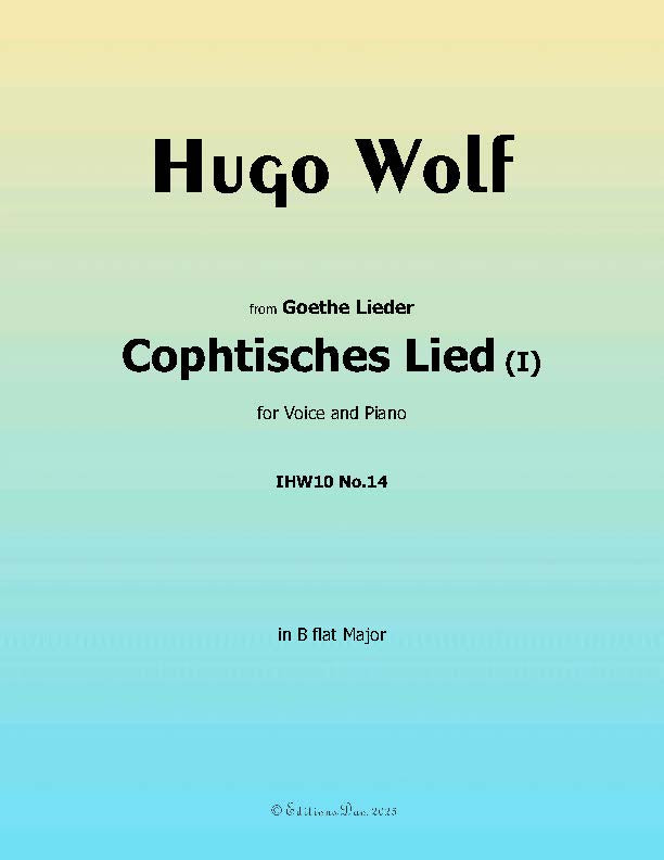 Cophtisches Lied I, by Hugo Wolf