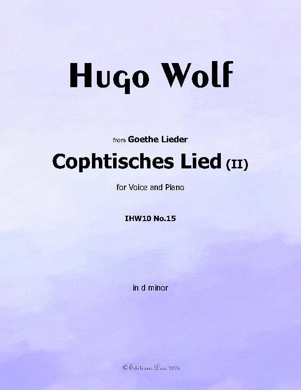 Cophtisches Lied II, by Hugo Wolf