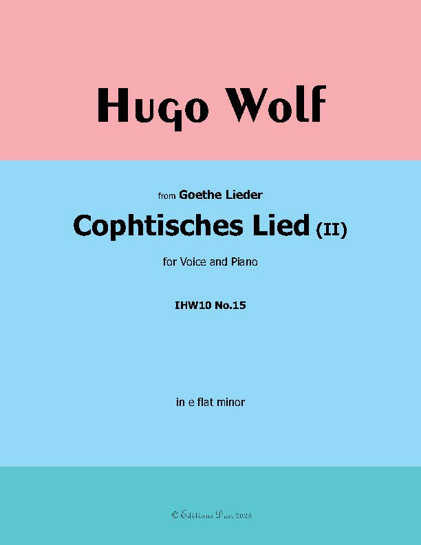 Cophtisches Lied II, by Hugo Wolf